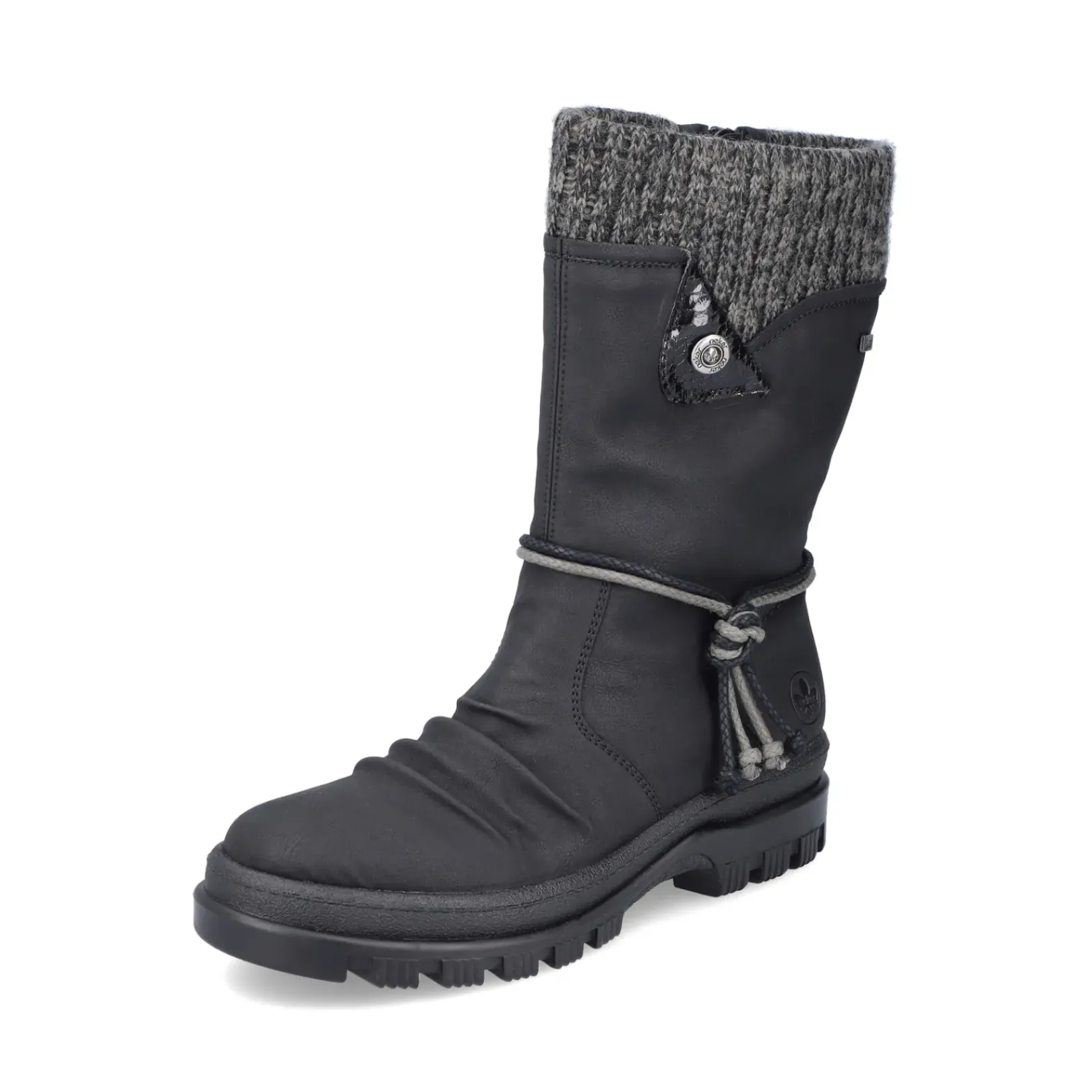 Clearance Rieker Krotkie Botki Damskie , Nocne, Czarne