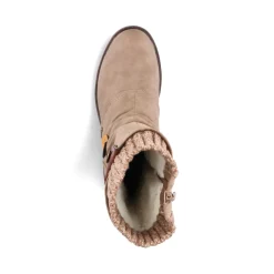 Clearance Rieker Krotkie Botki Damskie W Kolorze Bezowym