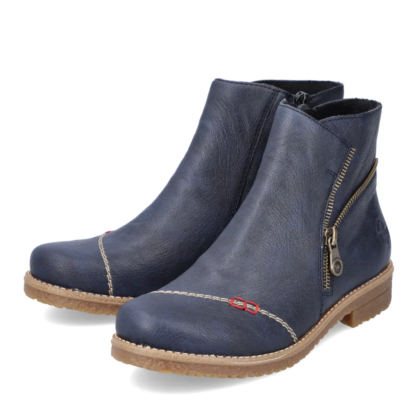 Sale Rieker Krotkie Botki Damskie W Kolorze Granatowym