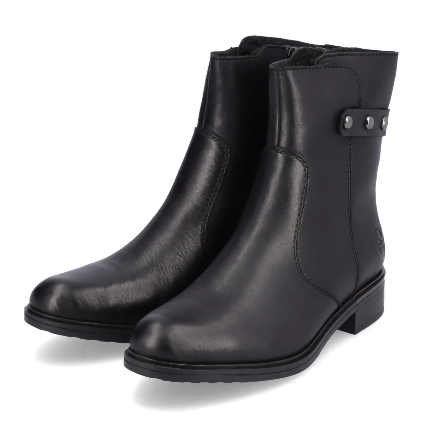 New Rieker Krotkie Botki Damskie , Nocne, Czarne