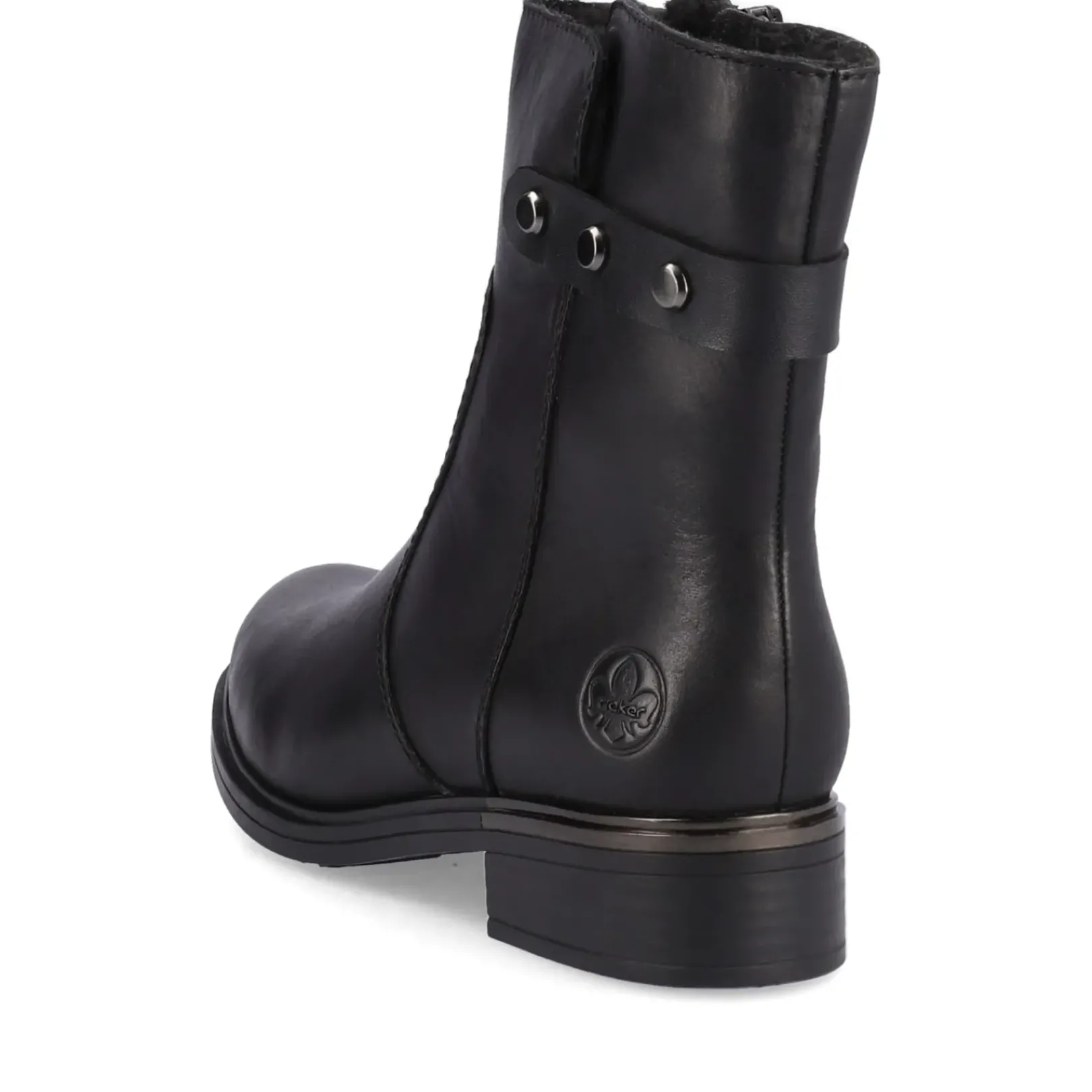 New Rieker Krotkie Botki Damskie , Nocne, Czarne