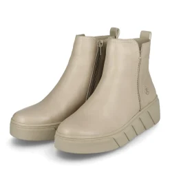 Clearance Rieker Krotkie Botki Damskie W Kolorze Kremowo-Bezowym