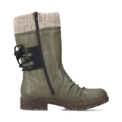 Hot Rieker Krotkie Botki Damskie W Kolorze Khaki W Kolorze Zielonym