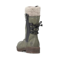Hot Rieker Krotkie Botki Damskie W Kolorze Khaki W Kolorze Zielonym