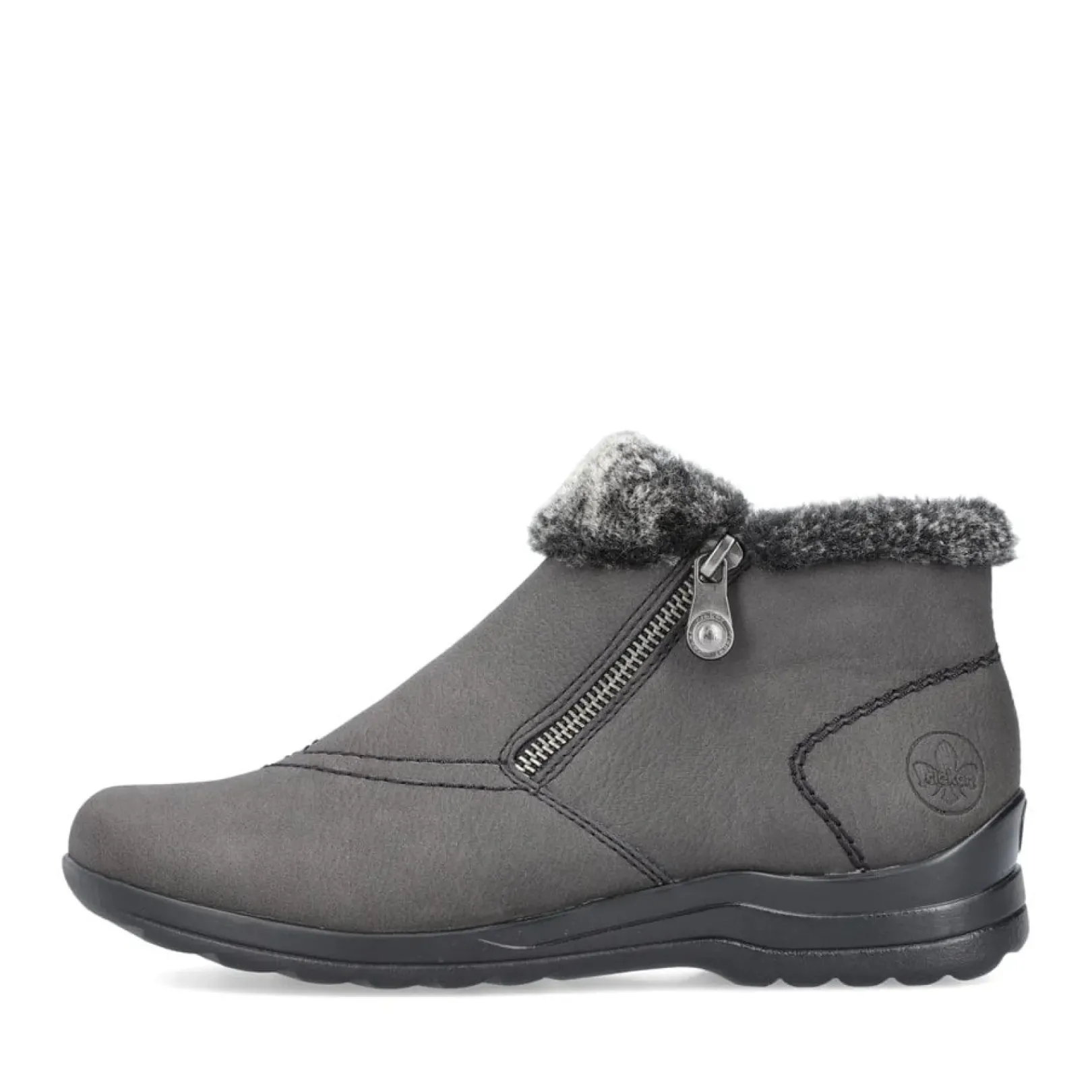Discount Rieker Krotkie Botki Damskie W Kolorze Antracytowym