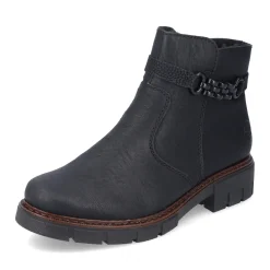 Clearance Rieker Krotkie Botki Damskie , Nocne, Czarne