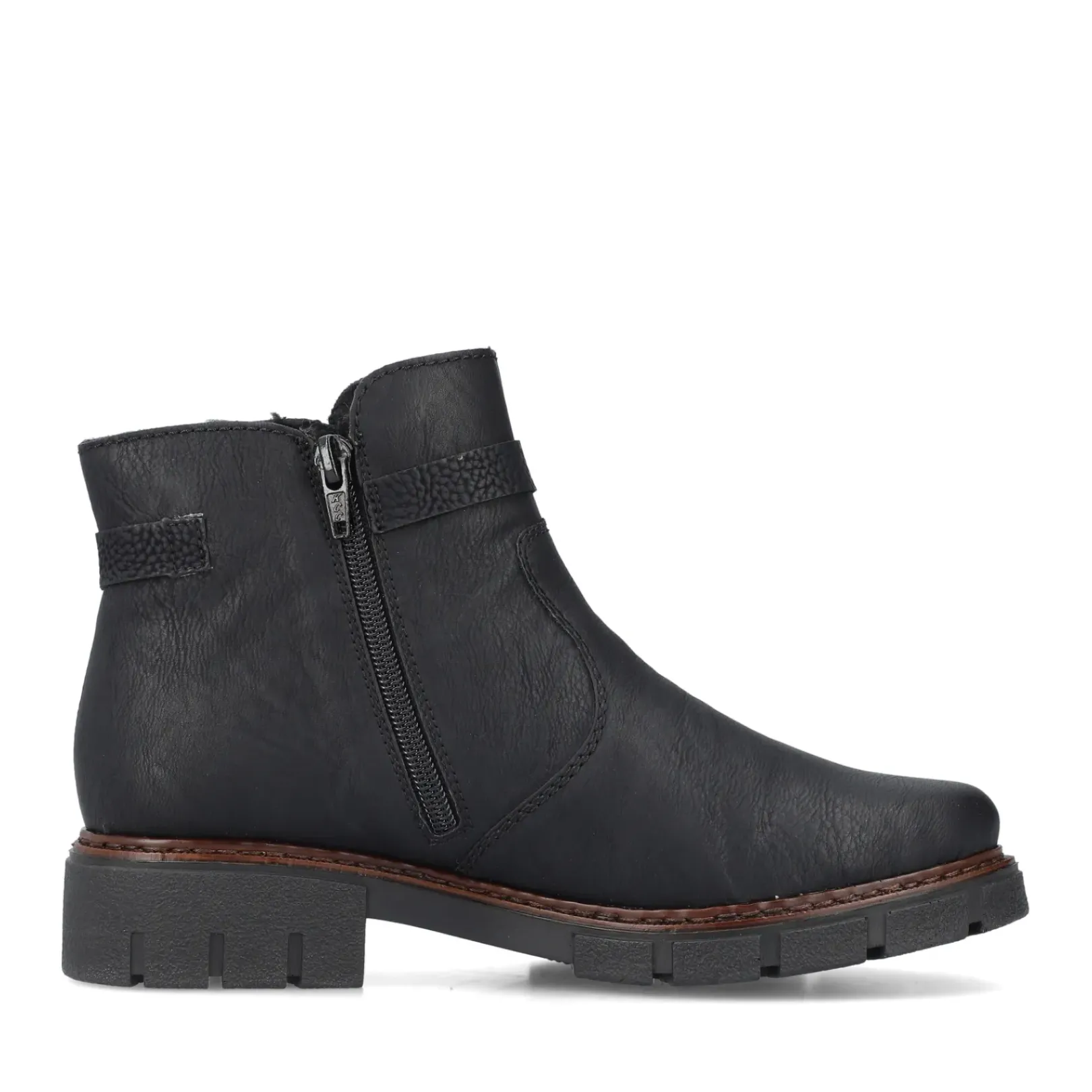 Clearance Rieker Krotkie Botki Damskie , Nocne, Czarne