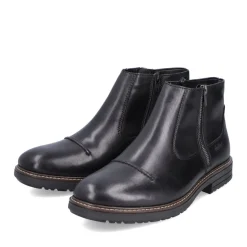 Discount Rieker Krotkie Botki Meskie W Kolorze Czarnym, Blyszczacym