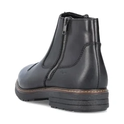 Discount Rieker Krotkie Botki Meskie W Kolorze Czarnym, Blyszczacym
