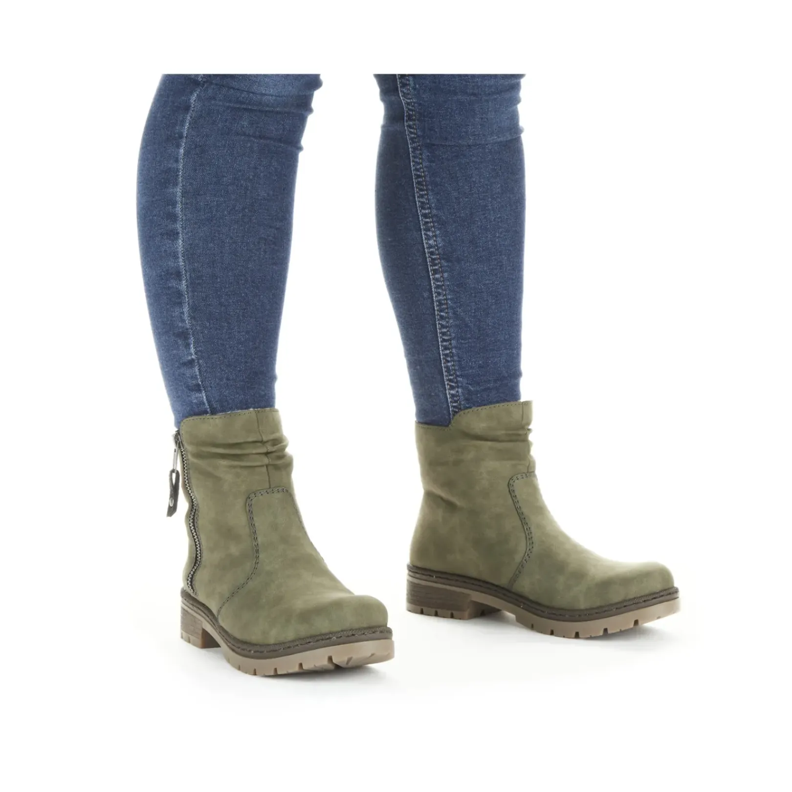 Outlet Rieker Krotkie Buty Damskie W Kolorze Zielonym