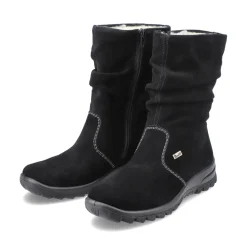 Fashion Rieker Krotkie Buty Damskie W Kolorze Ciemnej Czerni