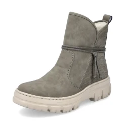 Discount Rieker Krotkie Buty Damskie W Kolorze Szaro-Zielonym