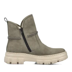 Discount Rieker Krotkie Buty Damskie W Kolorze Szaro-Zielonym