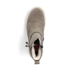 Discount Rieker Krotkie Buty Damskie W Kolorze Szaro-Zielonym