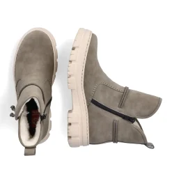 Discount Rieker Krotkie Buty Damskie W Kolorze Szaro-Zielonym