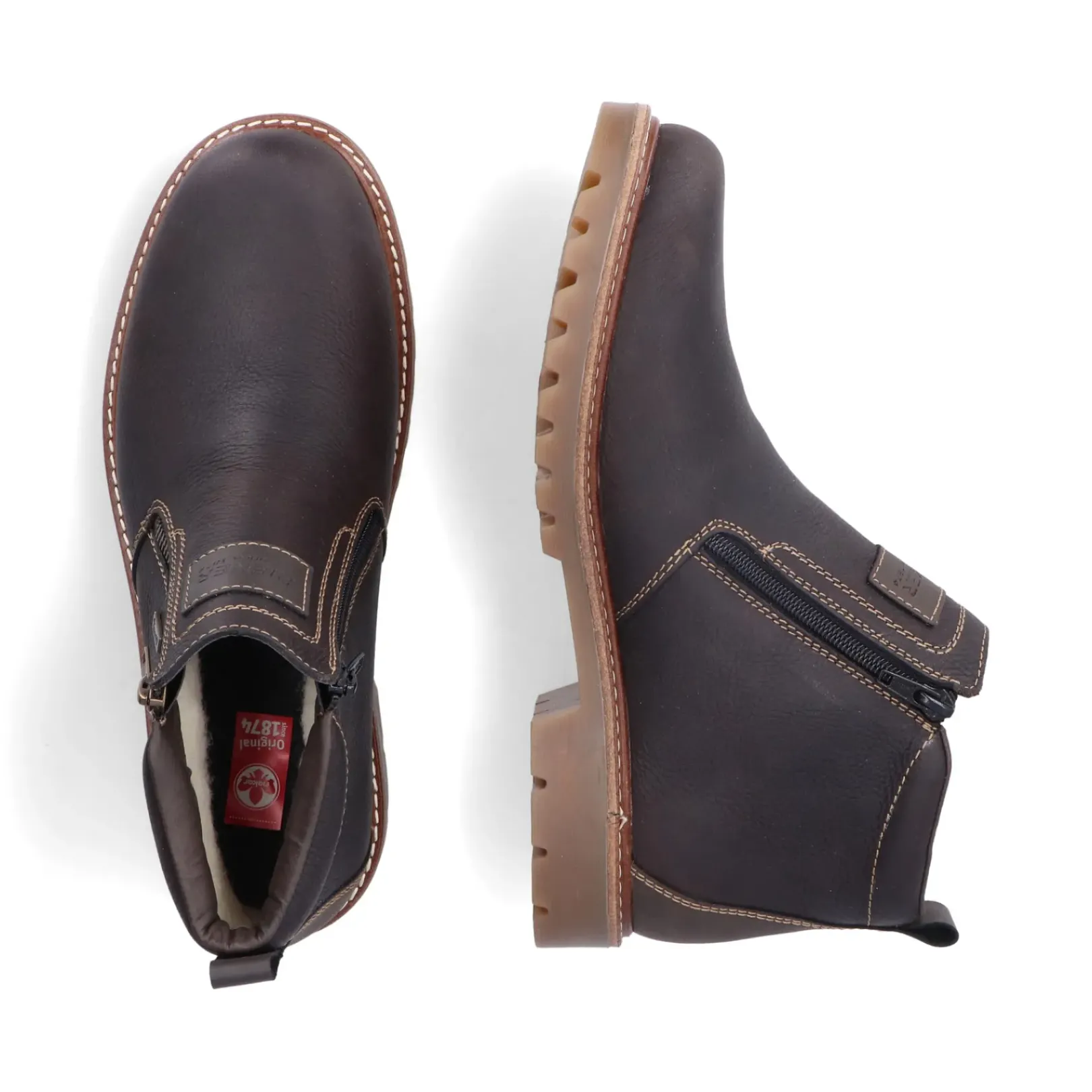 Clearance Rieker Krotkie Buty Meskie Czarno-Brazowe