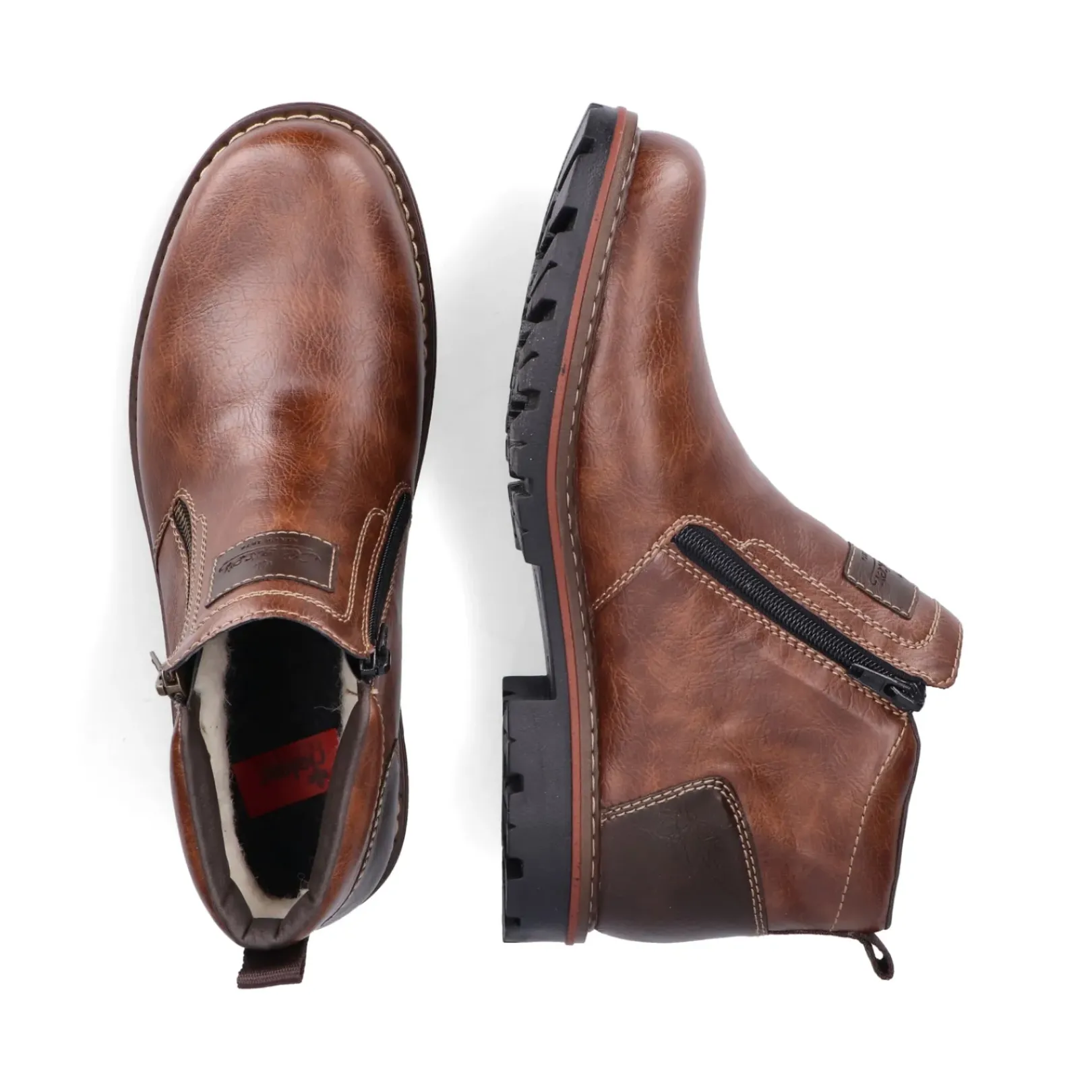 Clearance Rieker Krotkie Buty Meskie W Kolorze Kawowego Brazu