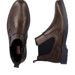 Sale Rieker Meskie Buty Chelsea W Kolorze Ciemnobrazowym