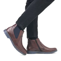 Sale Rieker Meskie Buty Chelsea W Kolorze Ciemnobrazowym