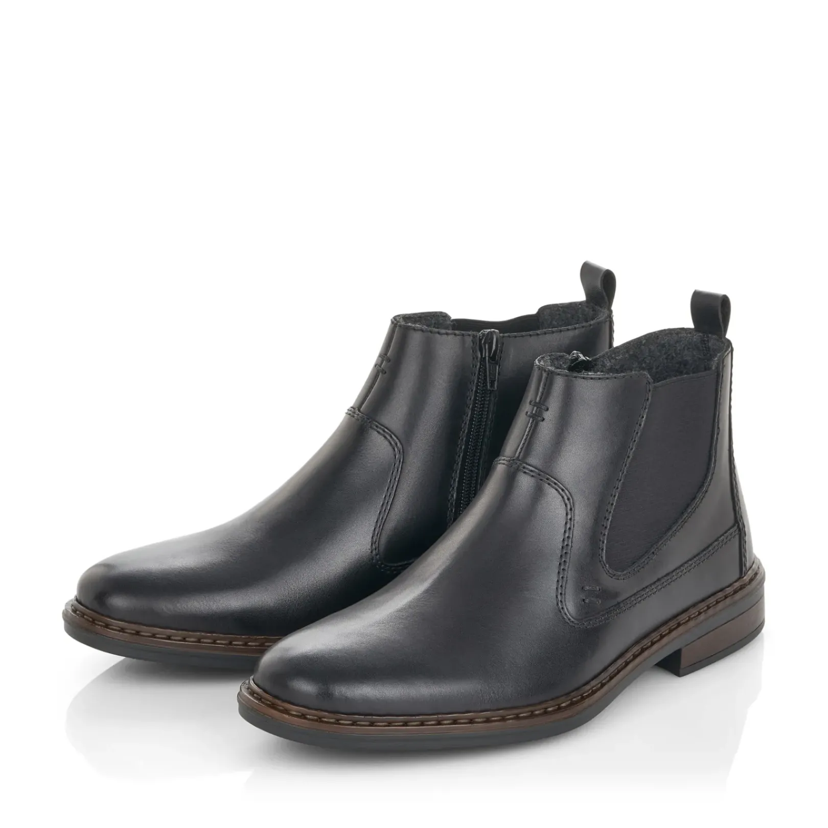 New Rieker Meskie Buty Chelsea W Kolorze Kruczoczarnym