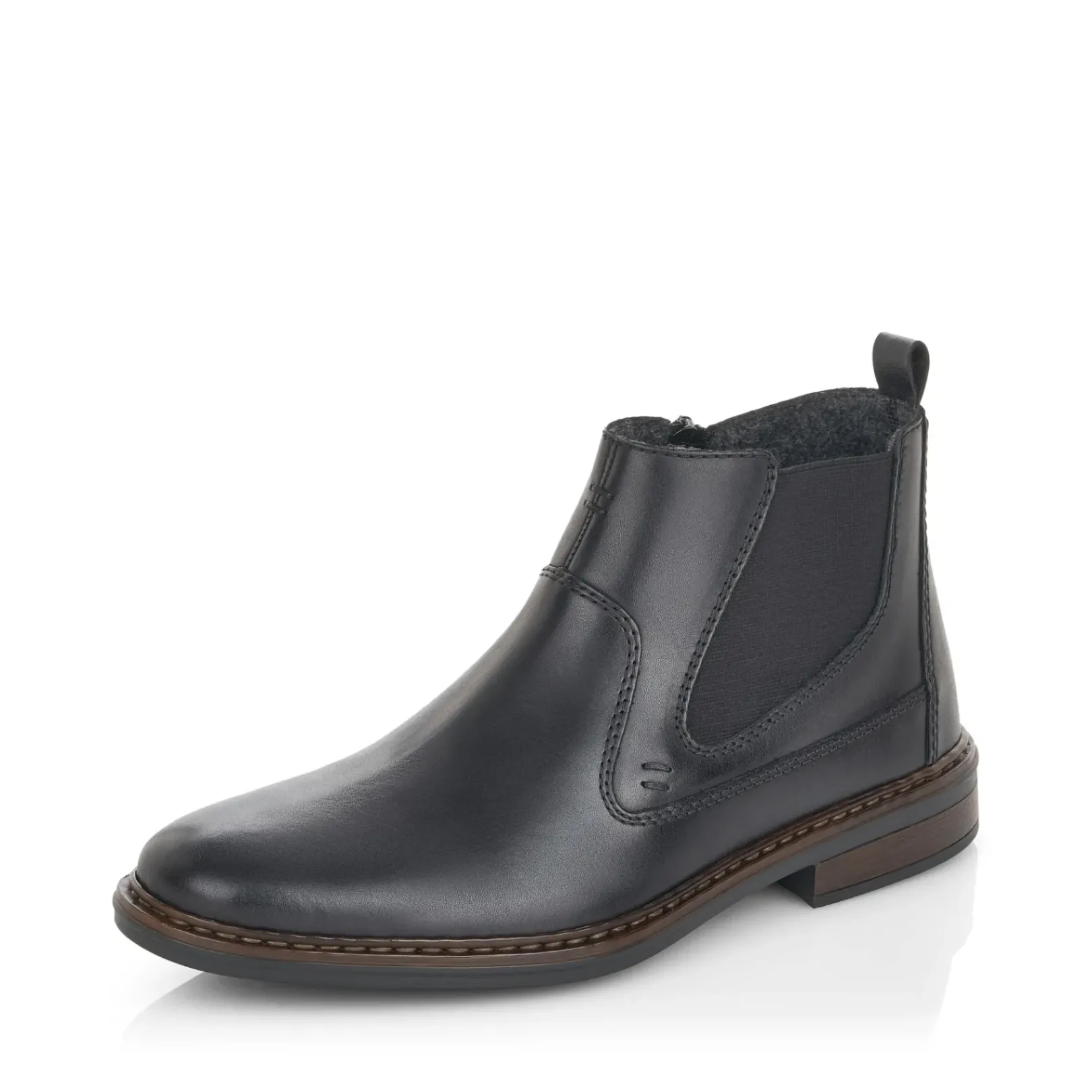 New Rieker Meskie Buty Chelsea W Kolorze Kruczoczarnym