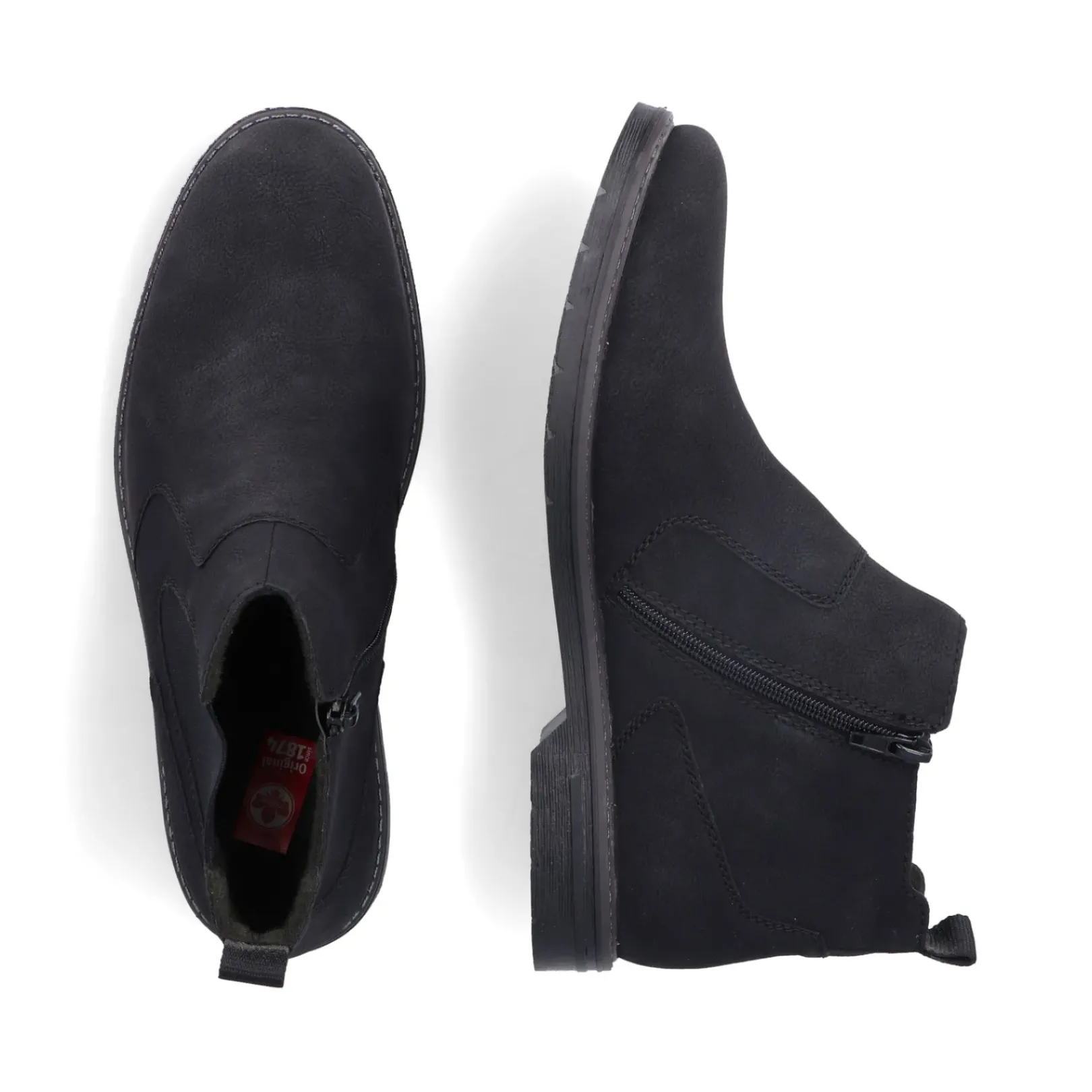 Best Rieker Meskie Buty Chelsea W Kolorze Kruczoczarnym