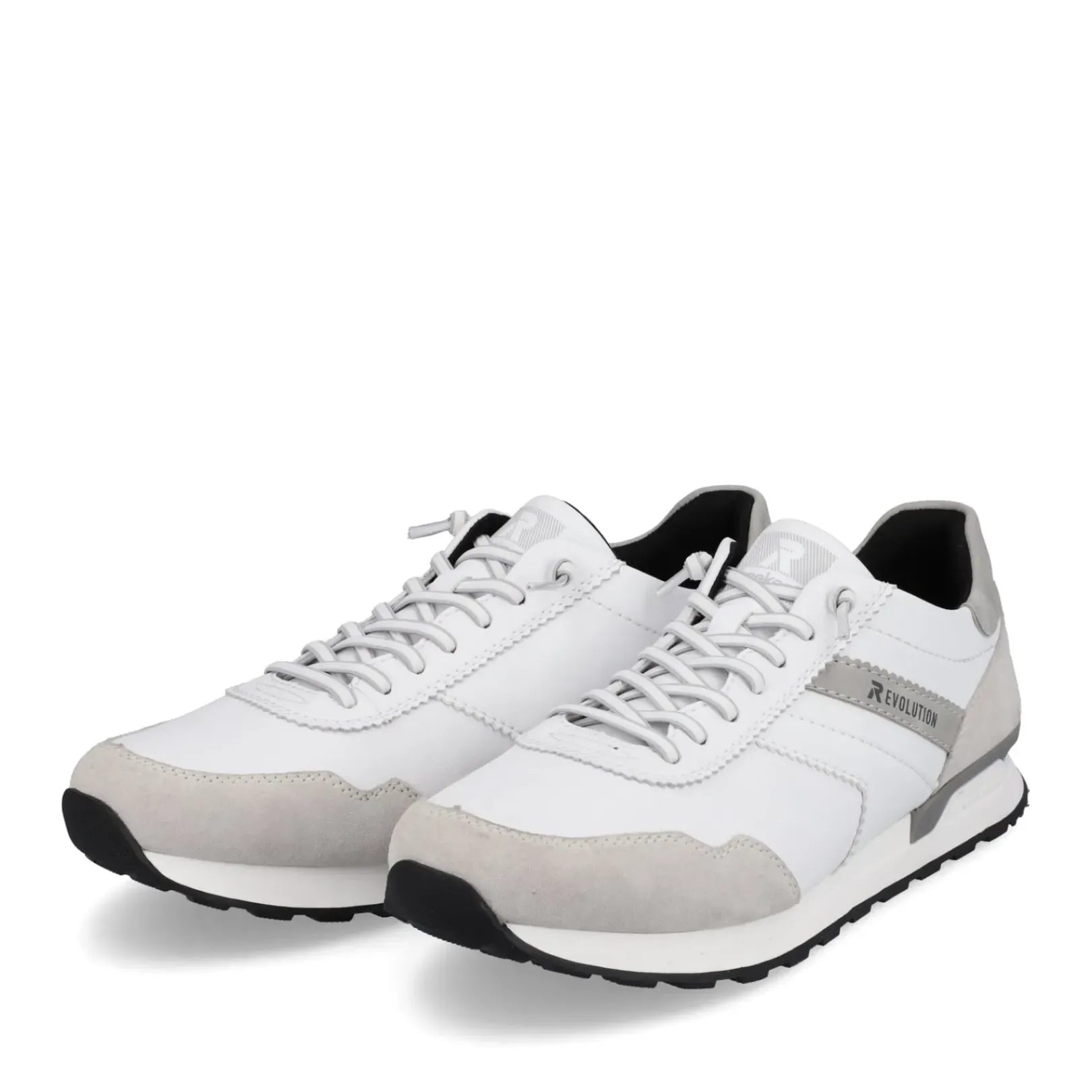 Hot Rieker Meskie Niskie Tenisowki Brilliant-White Grafit-Szary