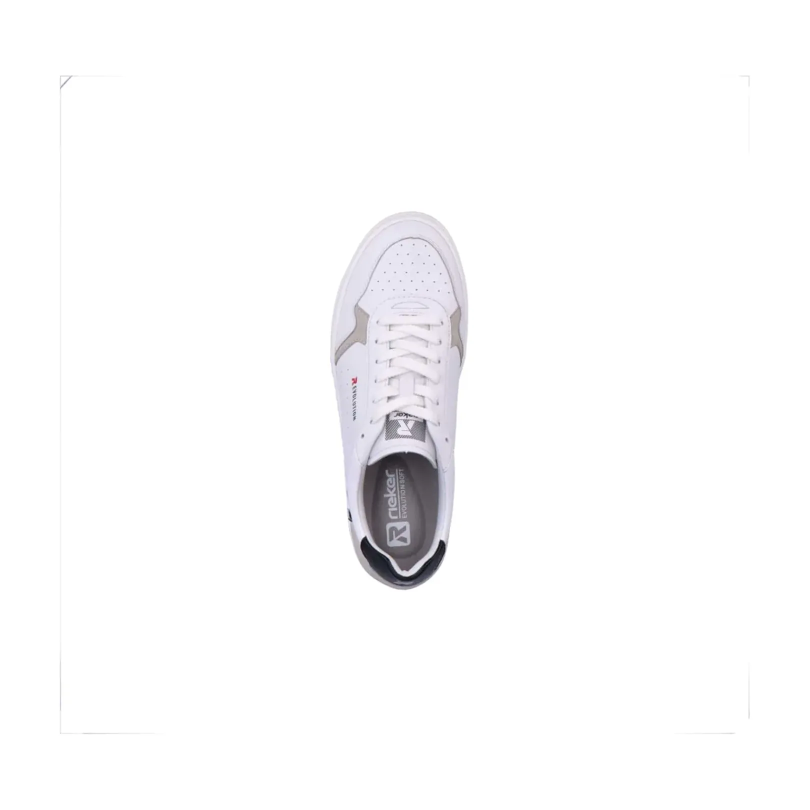 Sale Rieker Meskie Niskie Tenisowki Brilliant-White Grafit-Szary