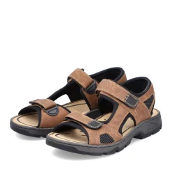 New Rieker Meskie Sandaly Trekkingowe W Kolorze Orzechowo-Brazowym