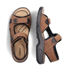 New Rieker Meskie Sandaly Trekkingowe W Kolorze Orzechowo-Brazowym