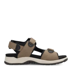 Clearance Rieker Meskie Sandaly Trekkingowe W Kolorze Jasnobrazowym