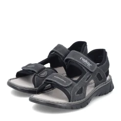 Fashion Rieker Meskie Sandaly Trekkingowe W Kolorze Kamiennej Szarosci