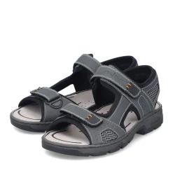 New Rieker Meskie Sandaly Trekkingowe W Kolorze Ciemnoszarym
