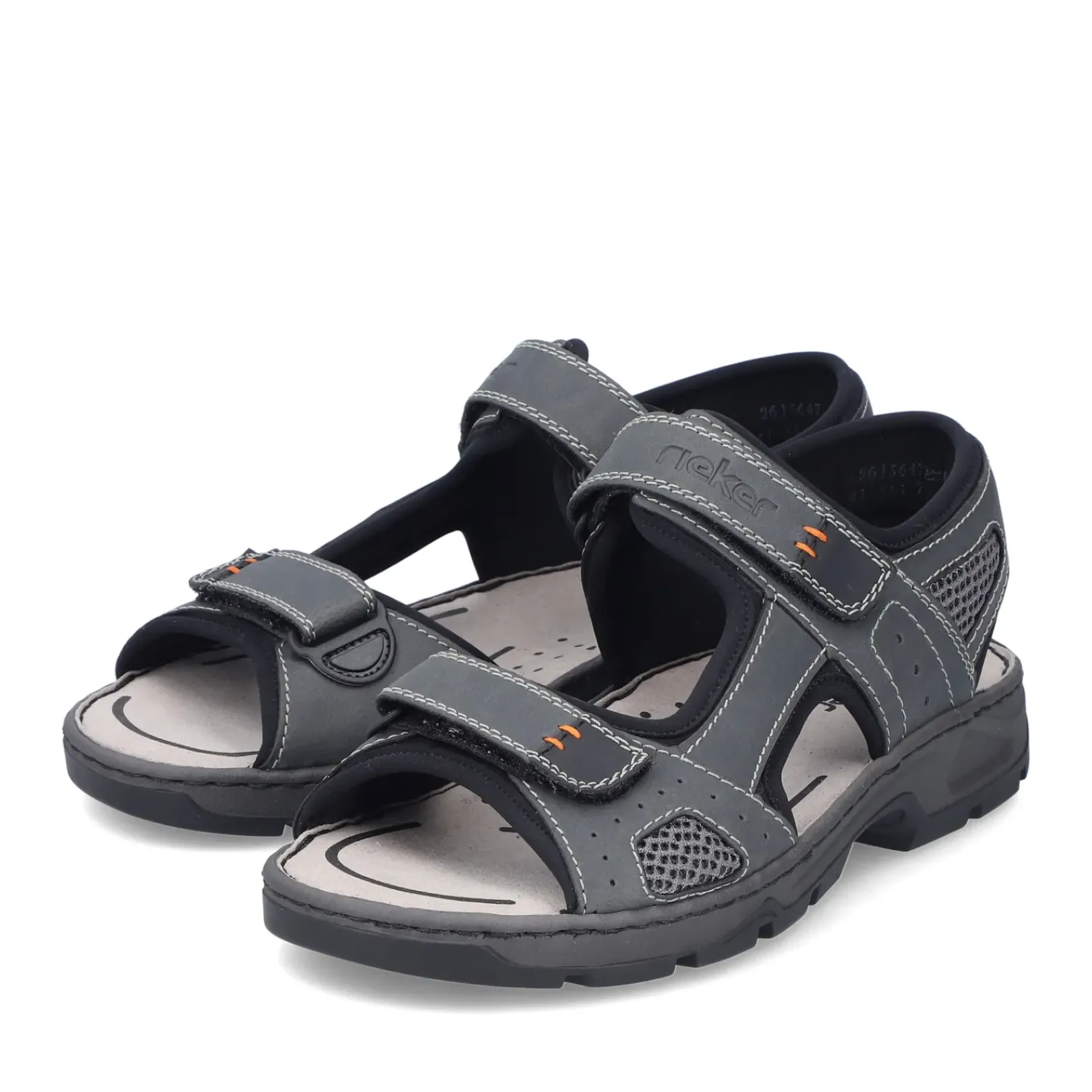 New Rieker Meskie Sandaly Trekkingowe W Kolorze Ciemnoszarym