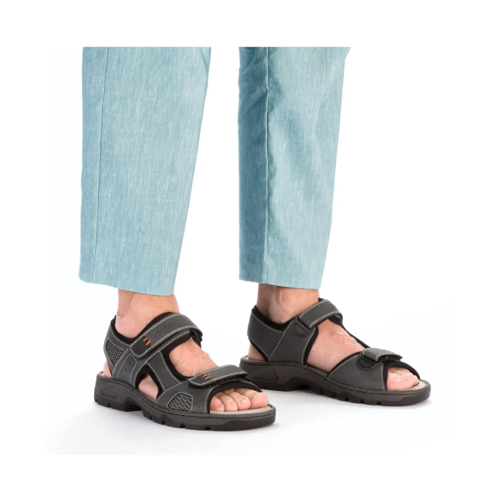 New Rieker Meskie Sandaly Trekkingowe W Kolorze Ciemnoszarym