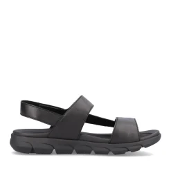 Discount Rieker Meskie Sandaly Trekkingowe Midnight Black