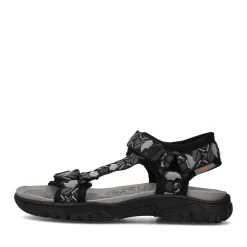 Discount Rieker Meskie Sandaly Trekkingowe , Asfaltowo-Czarno-Szare
