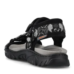 Discount Rieker Meskie Sandaly Trekkingowe , Asfaltowo-Czarno-Szare