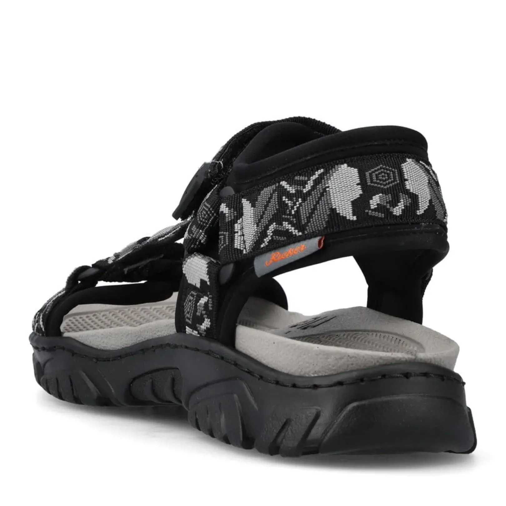 Discount Rieker Meskie Sandaly Trekkingowe , Asfaltowo-Czarno-Szare