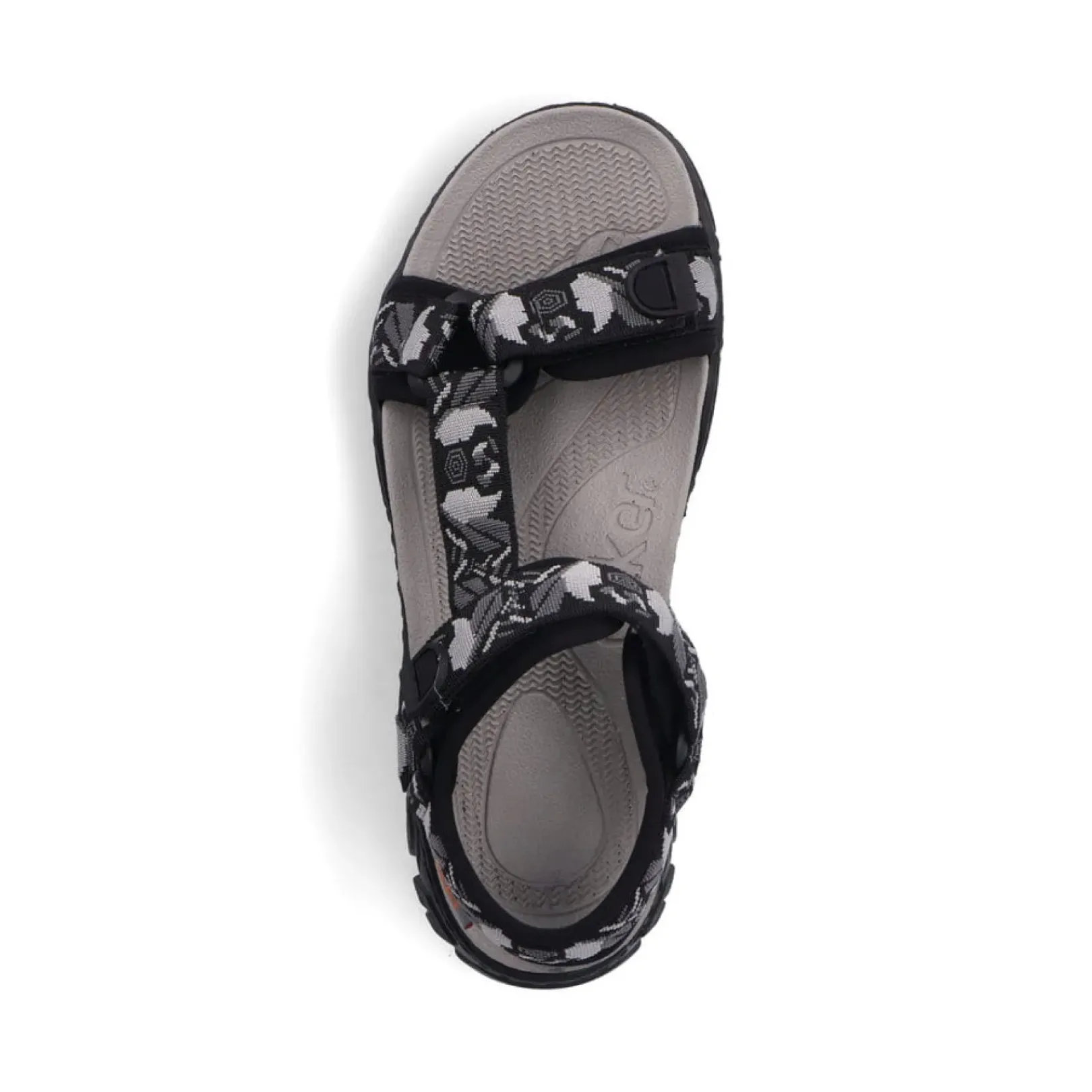 Discount Rieker Meskie Sandaly Trekkingowe , Asfaltowo-Czarno-Szare