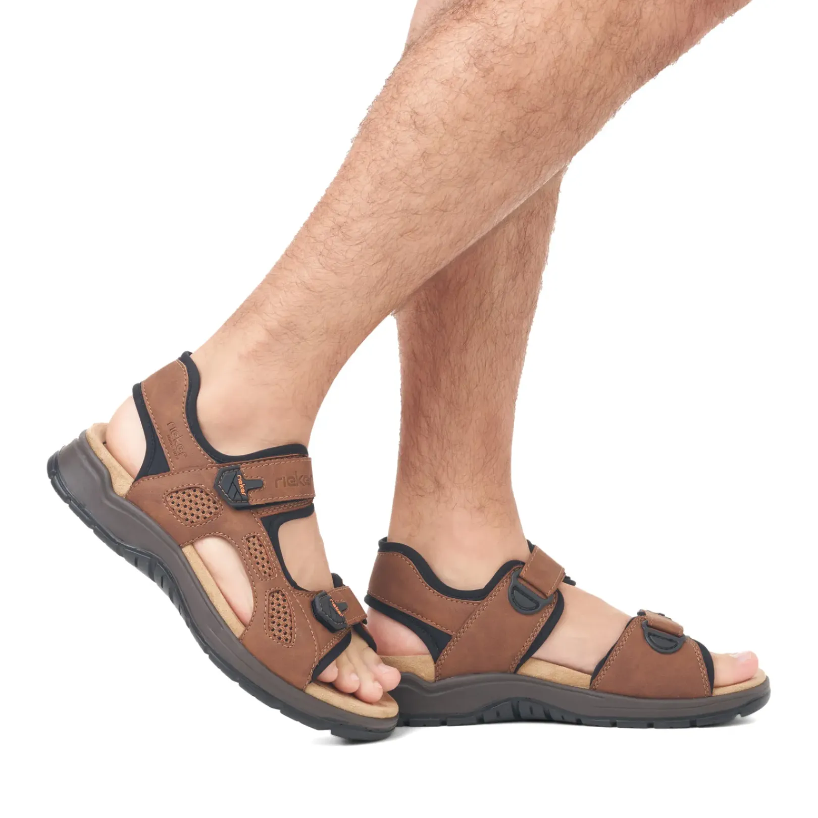 Clearance Rieker Meskie Sandaly Trekkingowe , Drewno, Braz
