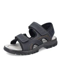 Fashion Rieker Meskie Sandaly Trekkingowe W Kolorze Ciemnej Czerni