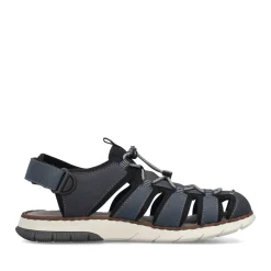 Discount Rieker Meskie Sandaly Trekkingowe W Kolorze Stalowoniebieskim