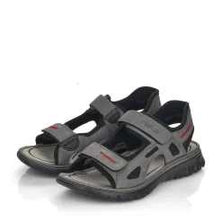 New Rieker Meskie Sandaly Trekkingowe W Kolorze Rockowoszarym