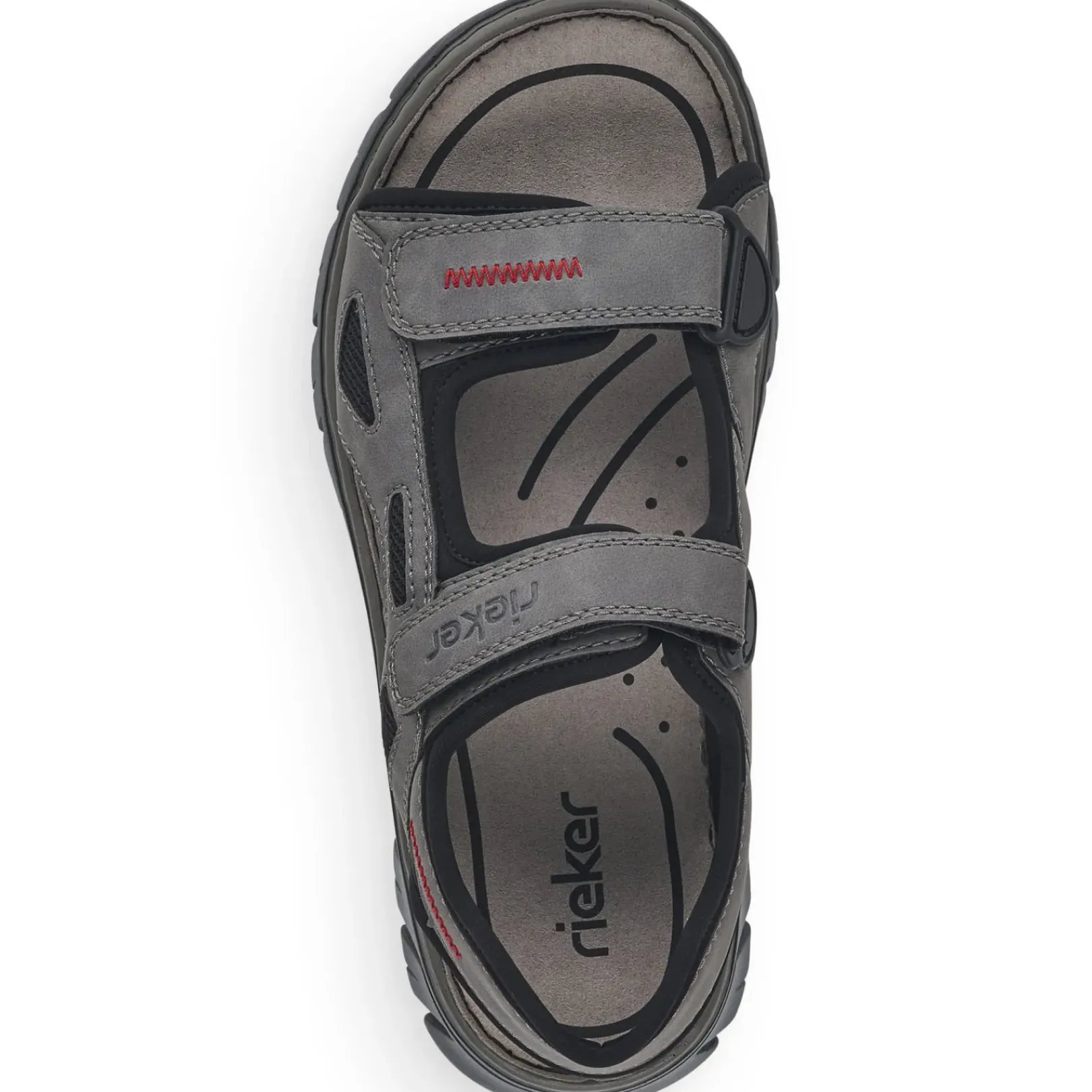 New Rieker Meskie Sandaly Trekkingowe W Kolorze Rockowoszarym