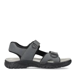 Fashion Rieker Meskie Sandaly Trekkingowe W Kolorze Stalowoszarym