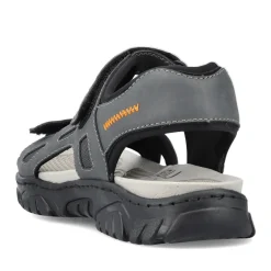 Fashion Rieker Meskie Sandaly Trekkingowe W Kolorze Stalowoszarym