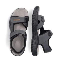 Fashion Rieker Meskie Sandaly Trekkingowe W Kolorze Stalowoszarym
