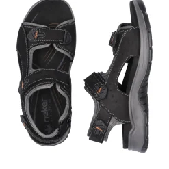 Discount Rieker Meskie Sandaly Trekkingowe , Nocna, Czarna