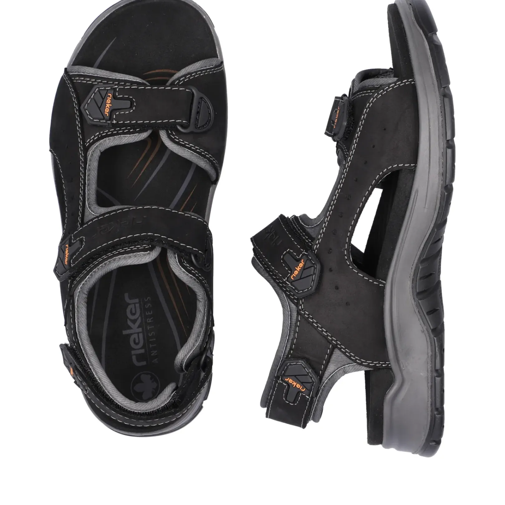 Discount Rieker Meskie Sandaly Trekkingowe , Nocna, Czarna